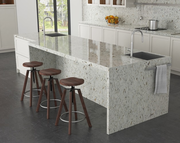 đá ốp bếp màu kem 