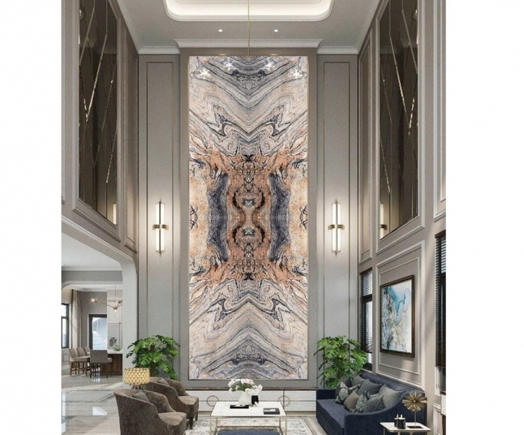 đá ốp vách thông tầng 