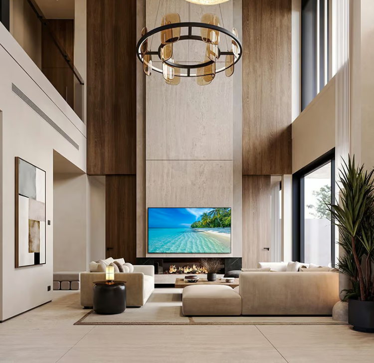 đá ốp vách thông tầng 