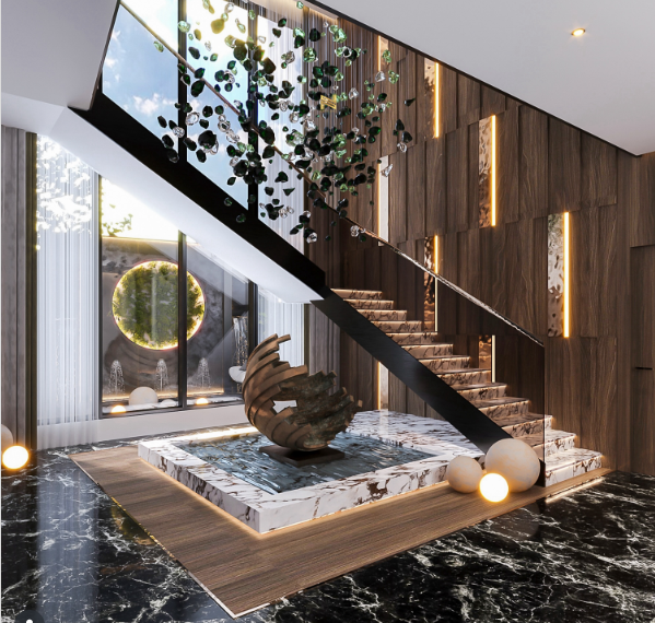 đá hoa cương ốp cầu thang