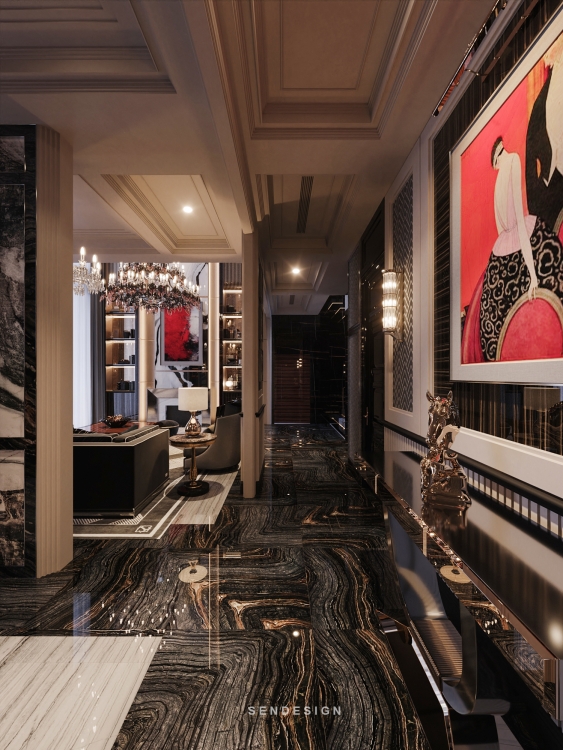 Sàn đá granite phòng khách sang trọng, bền đẹp