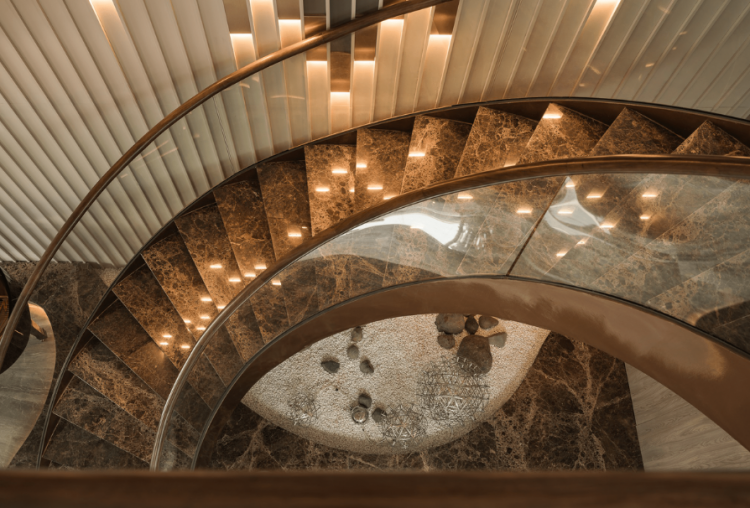 Đá Marble Nâu Đậm Tây Ban Nha ốp cầu thang