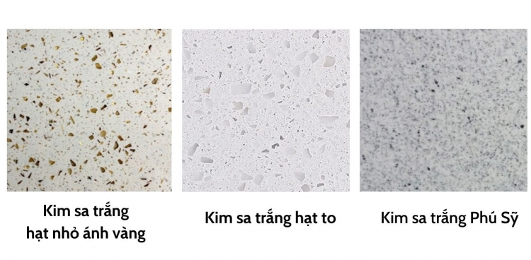 đá bếp kim sa trắng