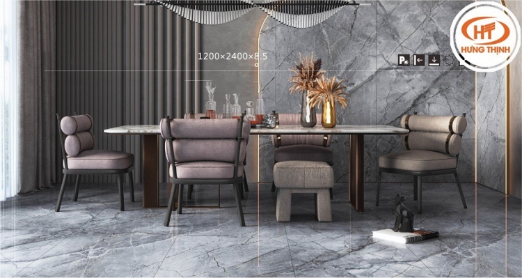 Sàn nhà tinh tế với vật liệu đá nung kết chất lượng