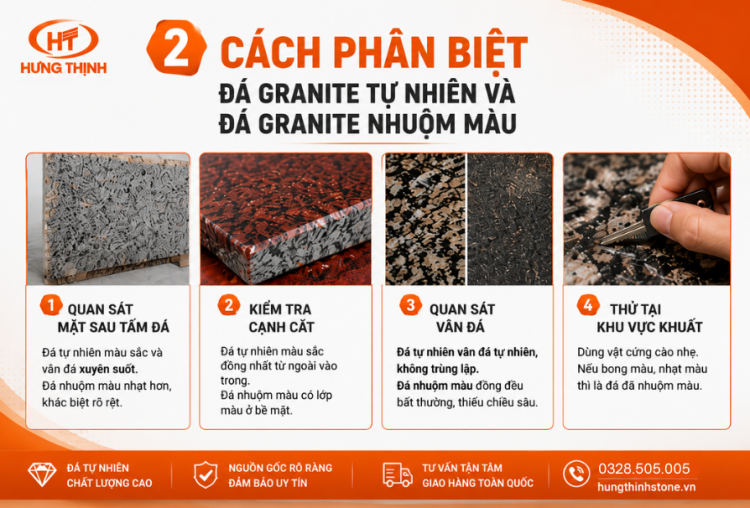 phân biệt đá granite tự nhiên và đá granite nhuộm màu
