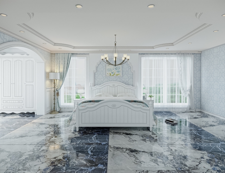 Khổ đá lớn giúp không gian rộng và sang hơn