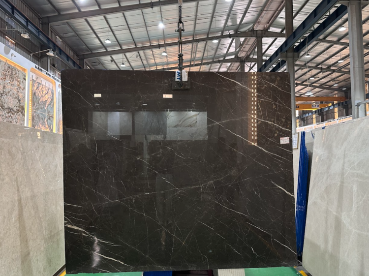 Đá Marble Nâu Chỉ Trắng