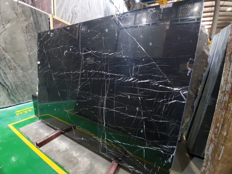 Đá Marble Đen Chỉ Trắng