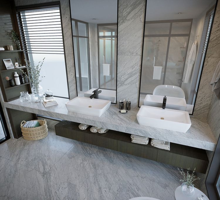 Đá tự nhiên ốp phòng tắm sang trọng và đẳng cấp