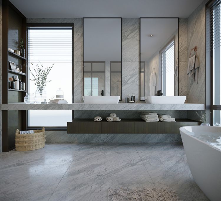 Đá granite trắng ốp nhà tắm 