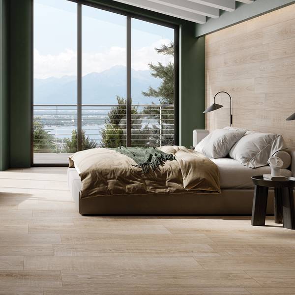 gạch lát nền phòng ngủ giả gỗ