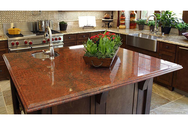 đá ốp bếp màu đỏ 