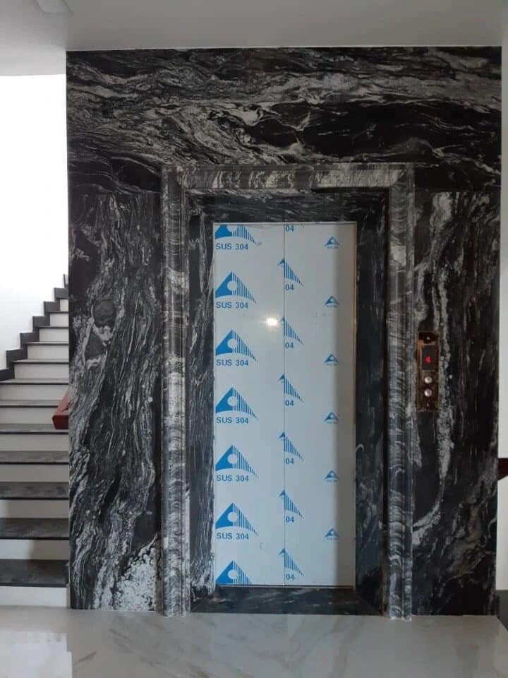 Vách thang máy ốp đá granite bền đẹp, ít trầy xước