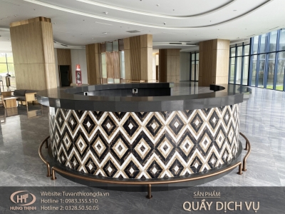 HOÀN THIỆN HẠNG MỤC VÁCH LỄ TÂN, QUẦY LỄ TÂN VÀ QUẦY DỊCH VỤ