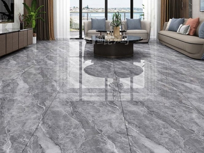 Gạch lát nền ghi vân đá phòng khách