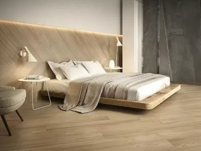 Gạch lát nền phòng ngủ giả gỗ vừa ấm áp vừa bền đẹp theo thòi gian