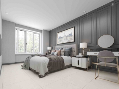 Gạch màu trắng lát phòng ngủ