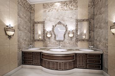 Mẫu đá ốp phòng tắm cổ điển 