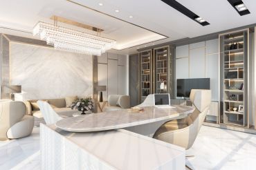 Mẫu đá ốp tường phòng khách 1