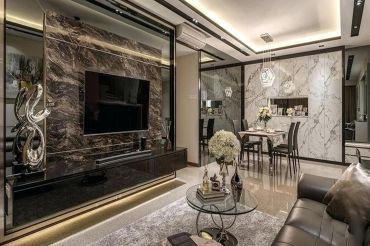 Đá ốp tường phòng khách 