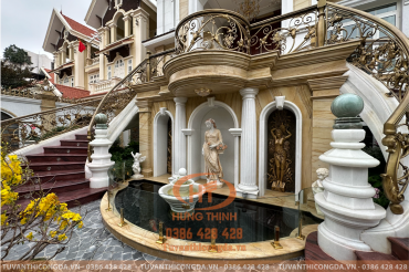 Ốp đá mặt tiền, Phào chỉ , cột tròn đá khối