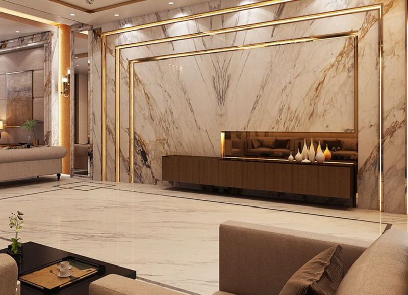 Mẫu đá ốp tường phòng khách 2