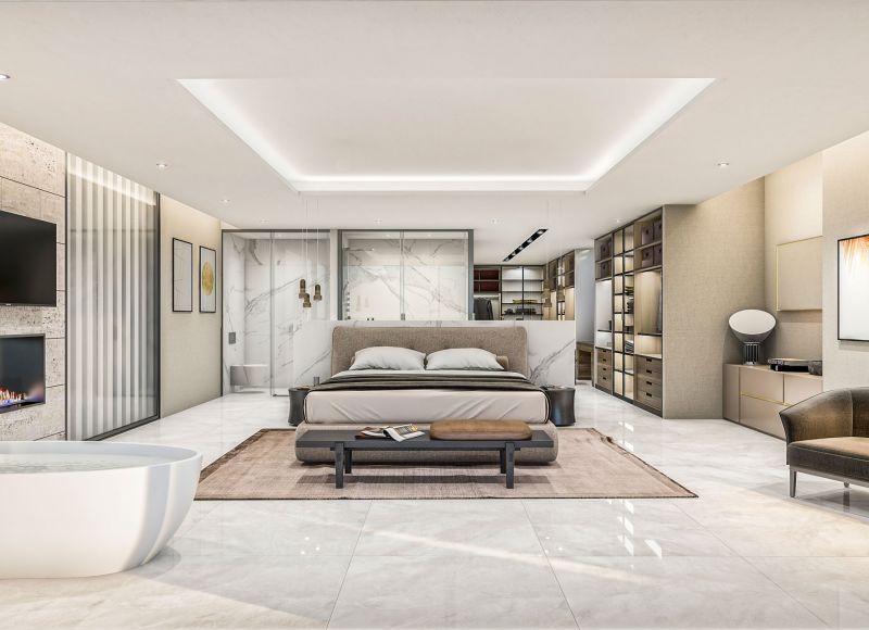 Đá ốp phòng tắm liền phòng ngủ