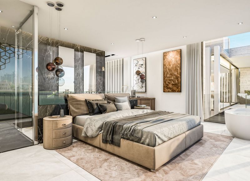 Đá ốp phòng tắm liền phòng ngủ