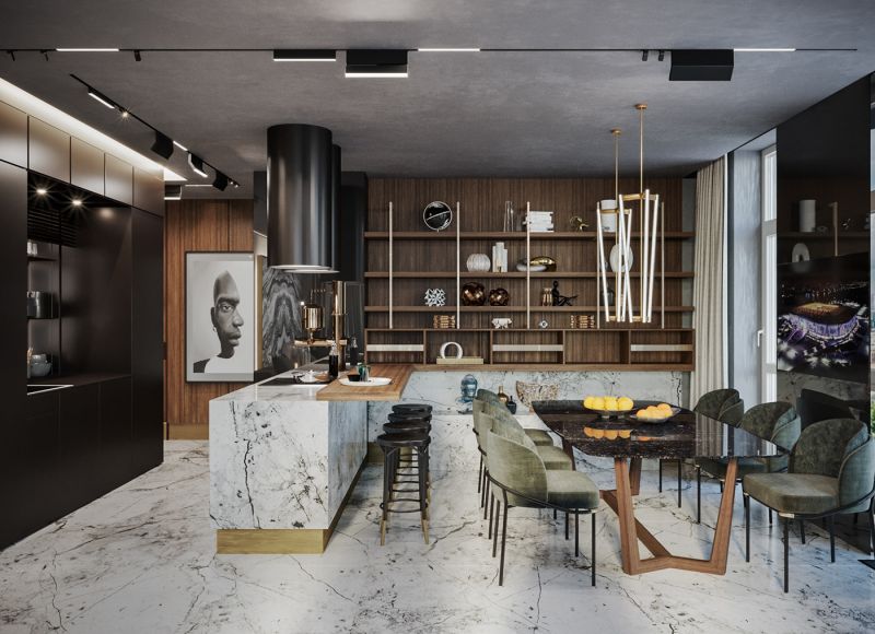 Đá ốp bếp sang trọng