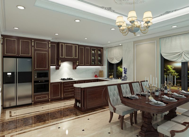 Đá ốp bếp biệt thự Đông Anh