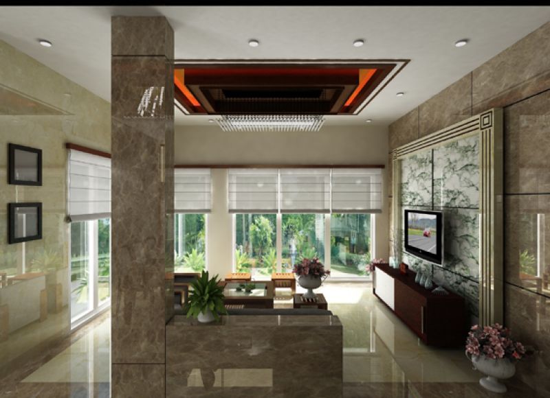 Ốp cột và sàn nhà cho biệt thự Mỹ Đĩnh